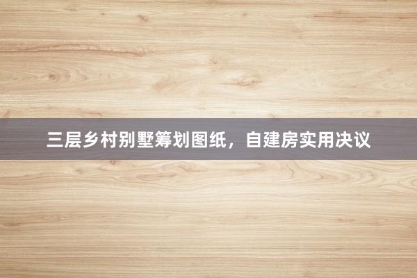 三层乡村别墅筹划图纸，自建房实用决议